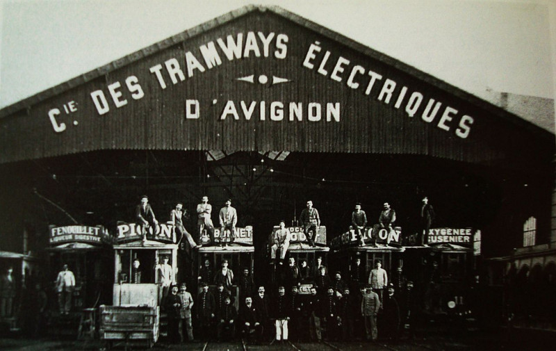Carte postale ancienne Tramway depot 1905