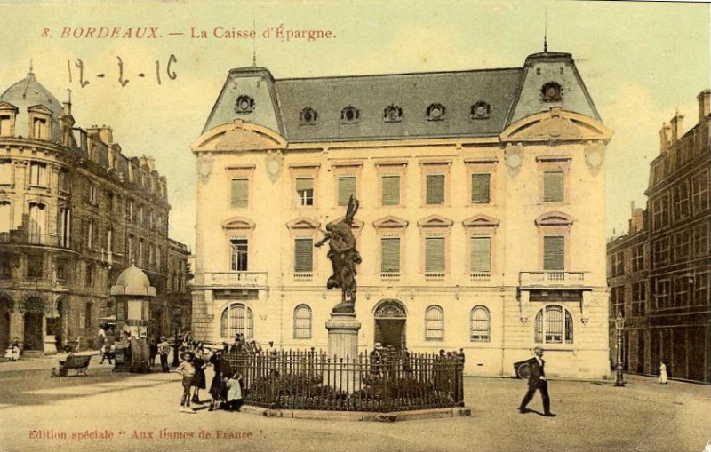 Carte postale ancienne Bordeaux - Caisse d'Epargne 1 à Bordeaux