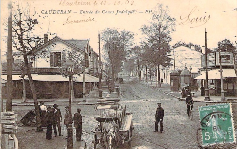 Carte postale ancienne Caudéran - Entrée du Cours Judaïque 1 à Bordeaux