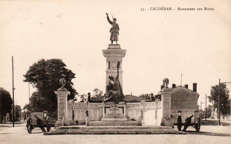 Carte postale ancienne Caudéran - Monument aux morts 1 à Bordeaux