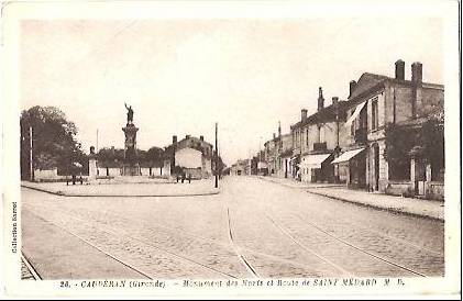 Carte postale ancienne Caudéran - Monument aux morts 8 à Bordeaux
