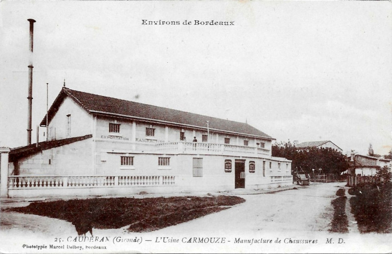 Carte postale ancienne Caudéran - usine Carmouze à Bordeaux