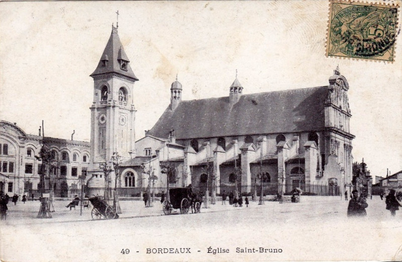 Carte postale ancienne Bordeaux - église Saint-Bruno 1 à Bordeaux