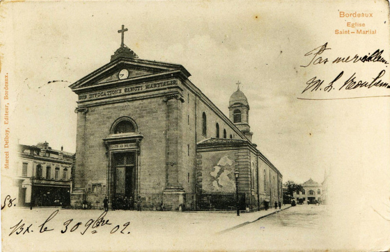 Carte postale ancienne Bordeaux - église Saint-Martial à Bordeaux