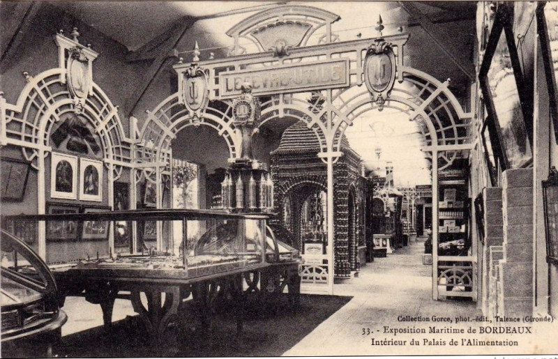 Carte postale ancienne Bordeaux exposition-maritime 1907 Palais de l'Alimentation 1 à Bordeaux