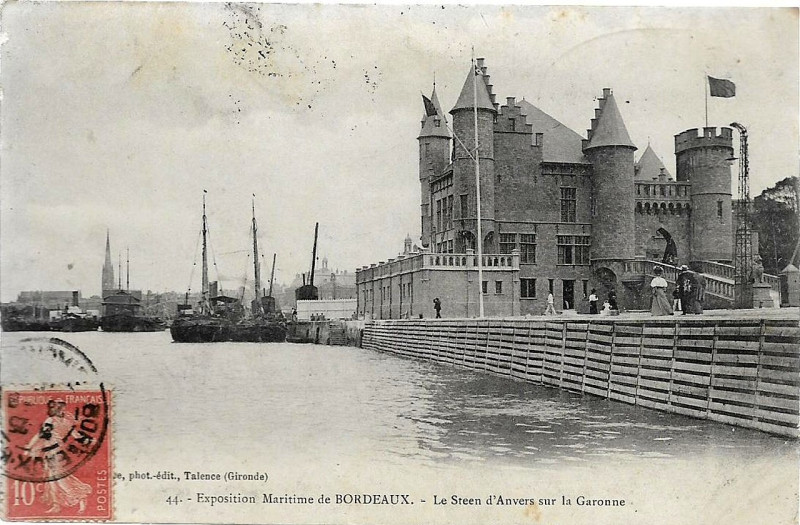 Carte postale ancienne Bordeaux Exposition-Maritime 1907 pavillon Belge 2 à Bordeaux