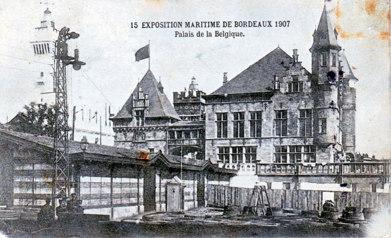 Carte postale ancienne Bordeaux Exposition-Maritime 1907 pavillon Belge 6 à Bordeaux