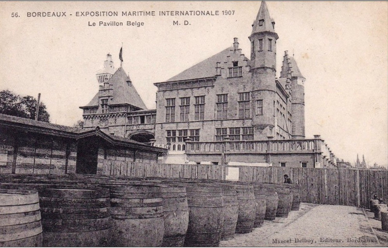 Carte postale ancienne Bordeaux Exposition-Maritime 1907 pavillon Belge 7 à Bordeaux