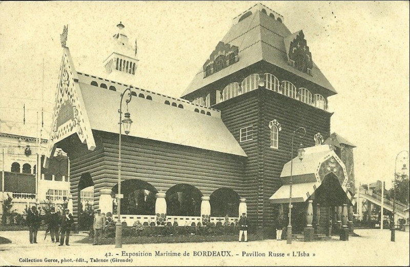 Carte postale ancienne Bordeaux exposition-maritime 1907 pavillon Russe 2 à Bordeaux