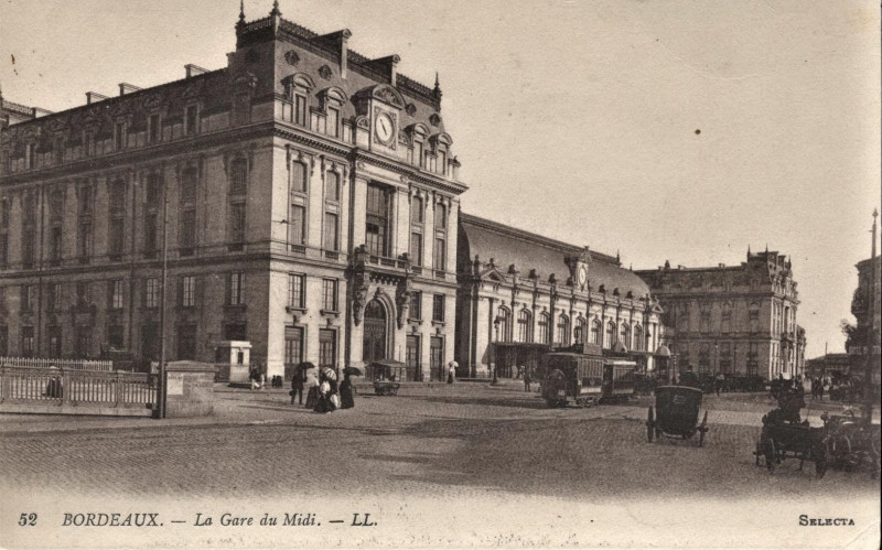 Carte postale ancienne Bordeaux gare du Midi 1 à Bordeaux