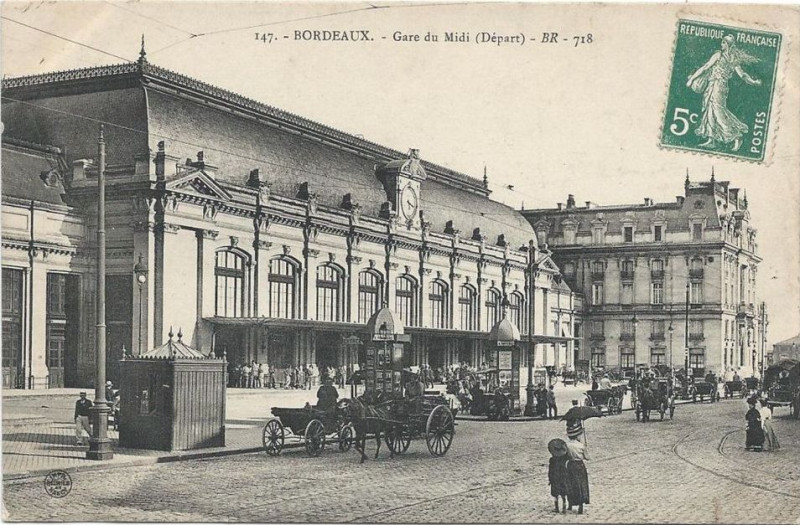 Carte postale ancienne Bordeaux gare du Midi 5 à Bordeaux