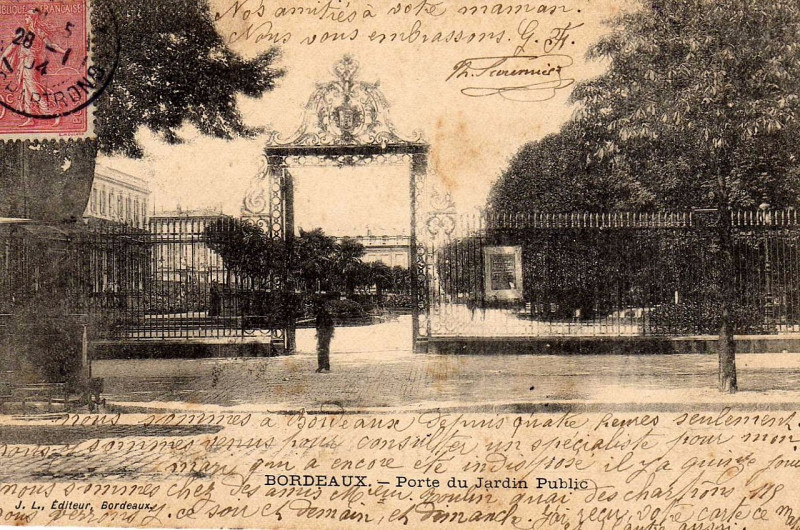 Carte postale ancienne Bordeaux - Jardin public 11 à Bordeaux