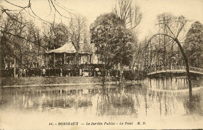 Carte postale ancienne Bordeaux - Jardin public 5 à Bordeaux