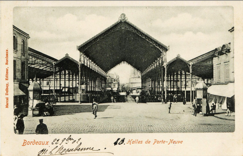 Carte postale ancienne Bordeaux Marché des Capucins 1902 a à Bordeaux