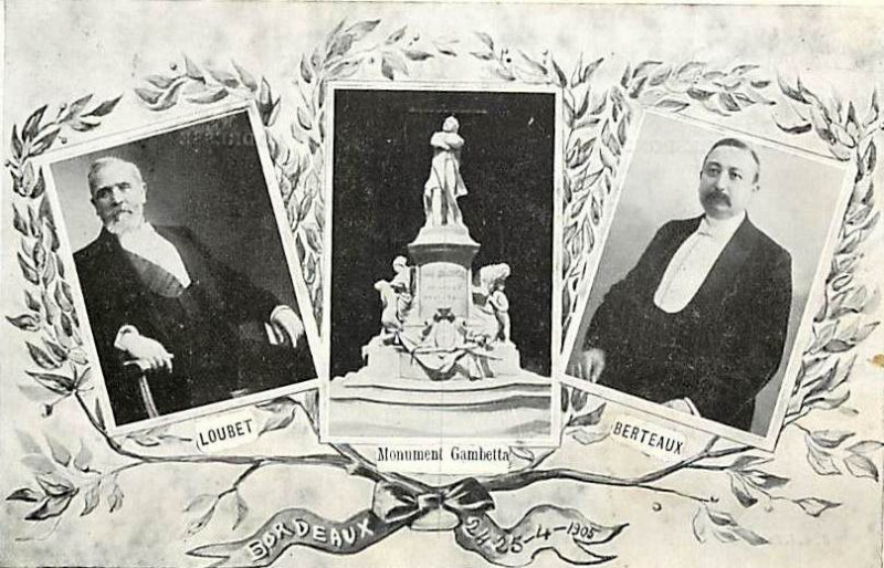 Carte postale ancienne Bordeaux - monument Gametta 24-25 avril 1905 1 à Bordeaux