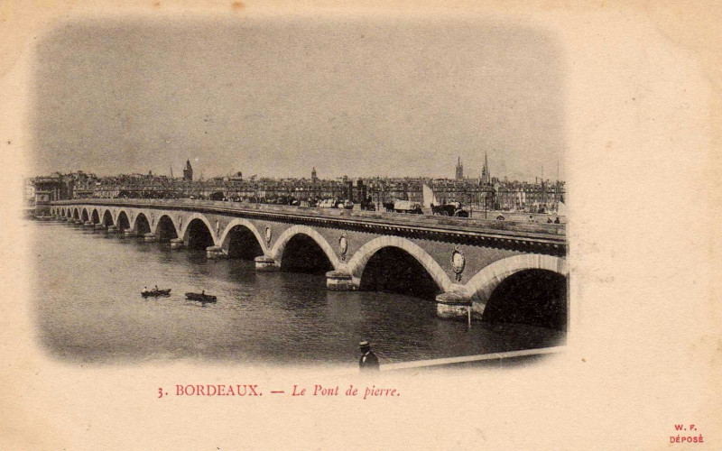 Carte postale ancienne Bordeaux le pont-de-pierre 8 à Bordeaux
