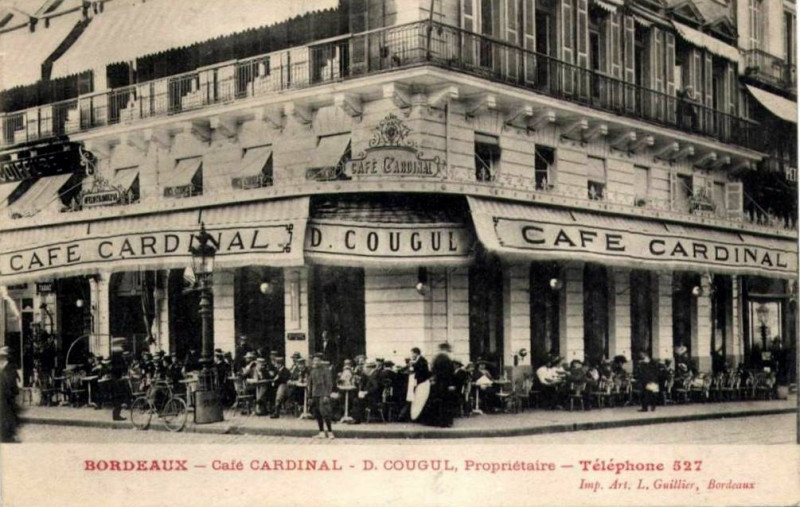 Carte postale ancienne Bordeaux - Café Cardinal à Bordeaux