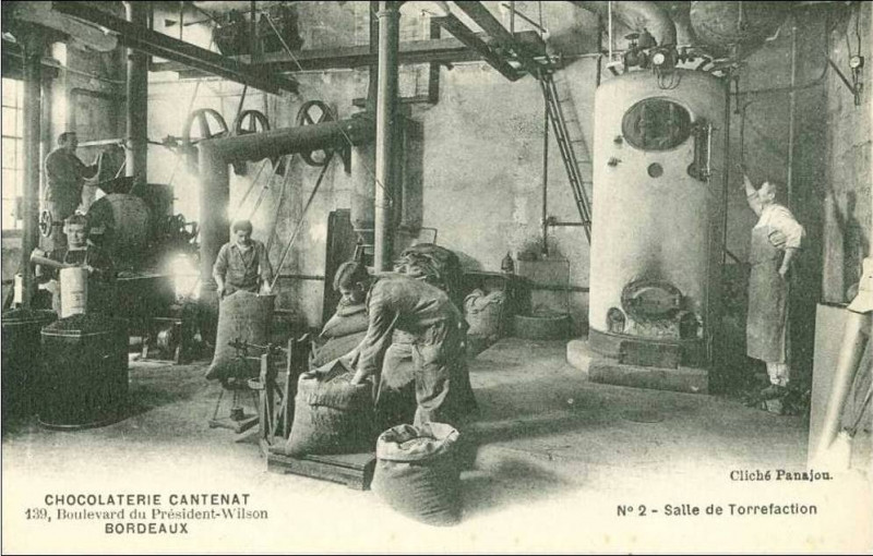 Carte postale ancienne Bordeaux - Chocolaterie Cantenat à Bordeaux
