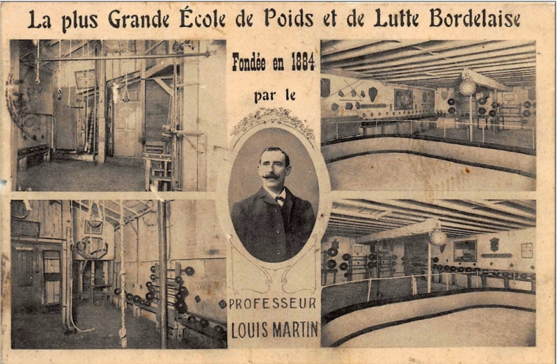 Carte postale ancienne Bordeaux - Ecole de poids et de lutte 1 à Bordeaux