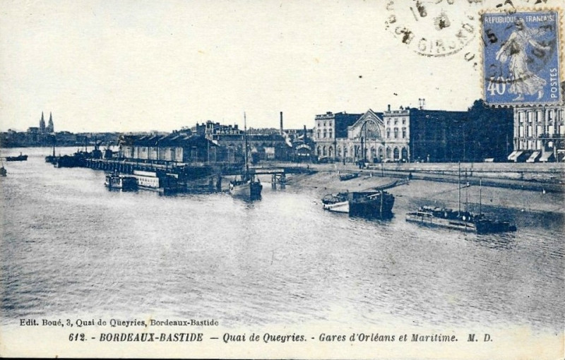 Carte postale ancienne Bordeaux - Quai des Queyries 2 à Bordeaux