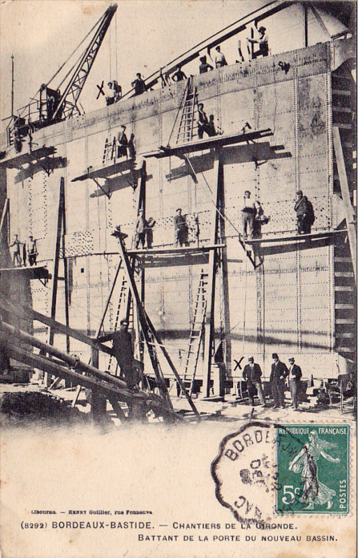 Carte postale ancienne Bordeaux - Chantier naval 2a à Bordeaux