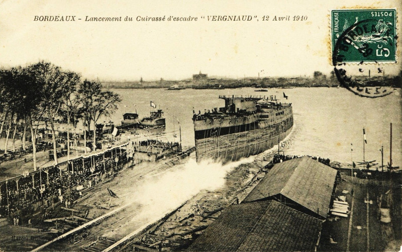 Carte postale ancienne Bordeaux - Cuirassé Vergniaud 4 à Bordeaux