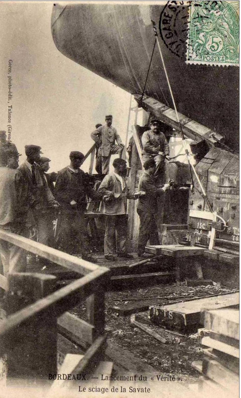 Carte postale ancienne Bordeaux Le cuirassé Verite 1907 5 à Bordeaux