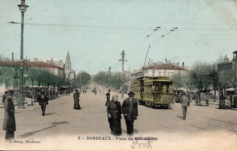 Carte postale ancienne Bordeaux - Place du Pont 1 à Bordeaux