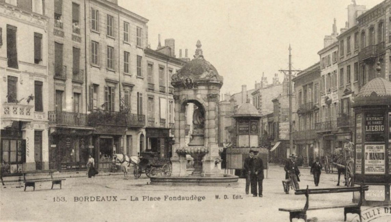 Carte postale ancienne Bordeaux - Place Fondaudège 3 à Bordeaux