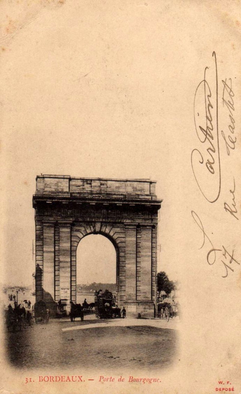 Carte postale ancienne Bordeaux - Porte de Bougogne 2 à Bordeaux