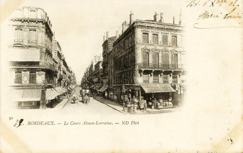 Carte postale ancienne Bordeaux - cours d'Alsace-Lorraine 3 à Bordeaux