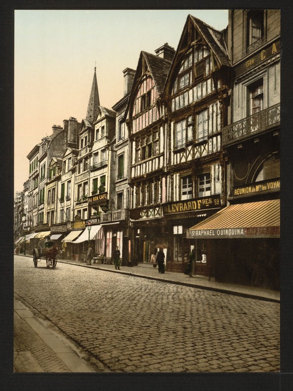 Carte postale ancienne Old houses in rue St. Pierre, Caen, France-LCCN2001697608 à Caen