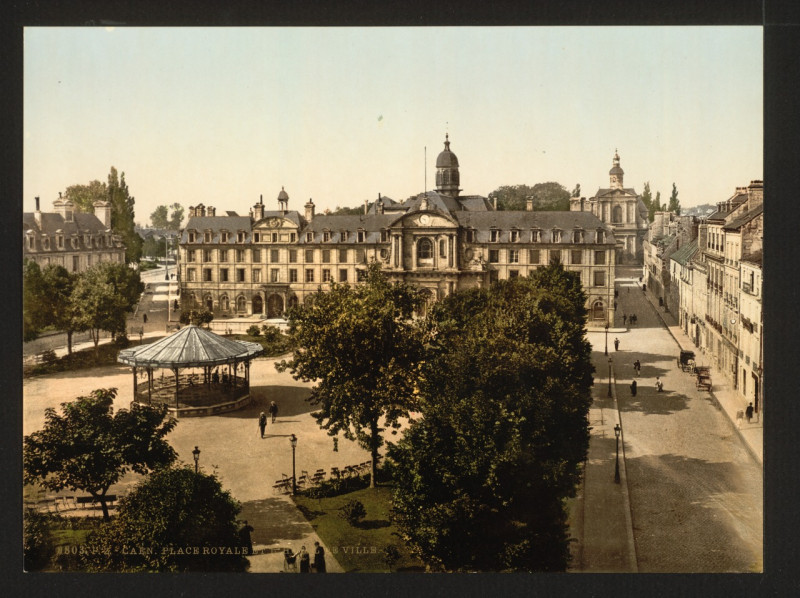 Carte postale ancienne Royal Palace and hotel de ville, Caen, France-LCCN2001697603 à Caen