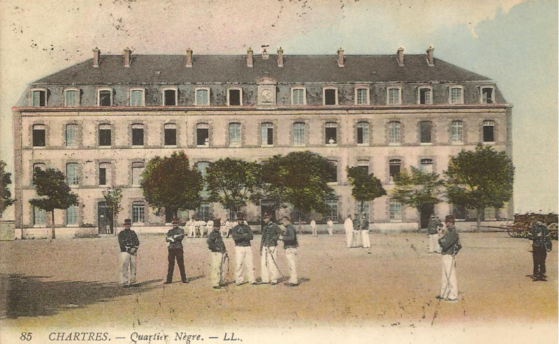 Carte postale ancienne Chartres Quartie Neigre Janvier 1918 à Chartres