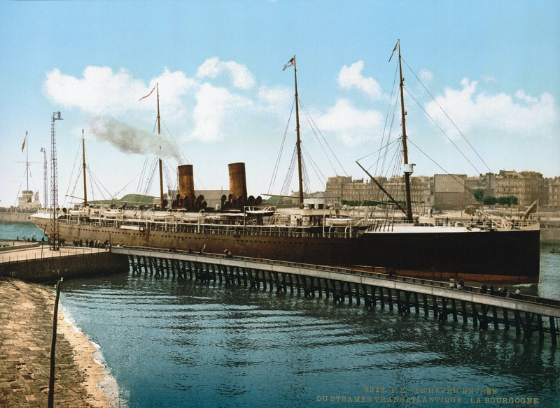 Carte postale ancienne La Bourgogne, ca. 1895 au Havre