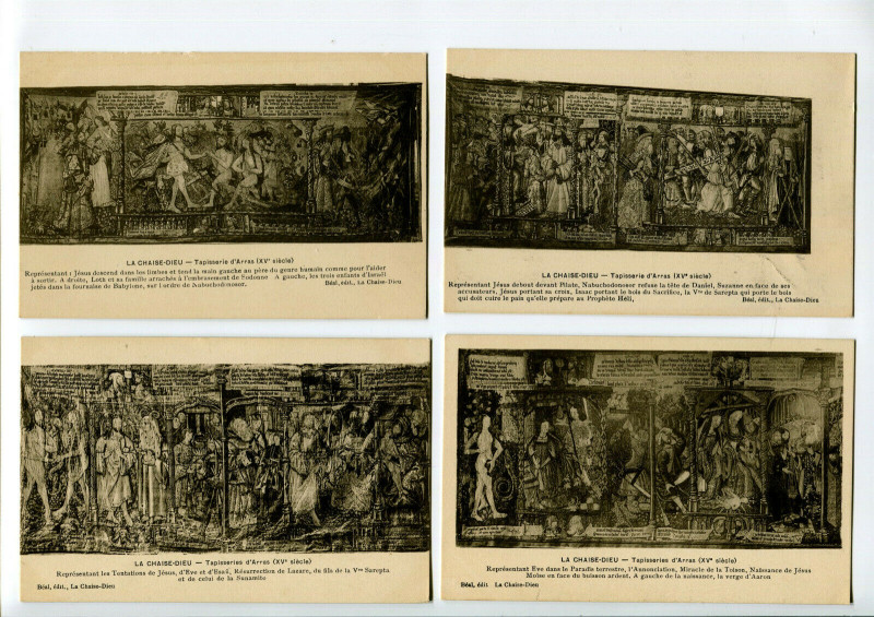 Carte postale ancienne Haute-Loire La Chaise-Dieu Tapisseries Scènes Bibliques Lot de 7 Cpa à La Chaise-Dieu