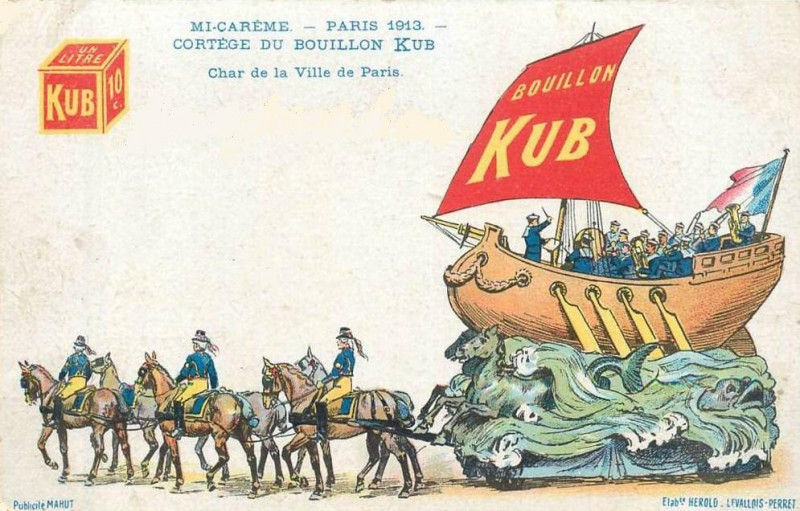 Carte postale ancienne Kub Mi-Carême 1913