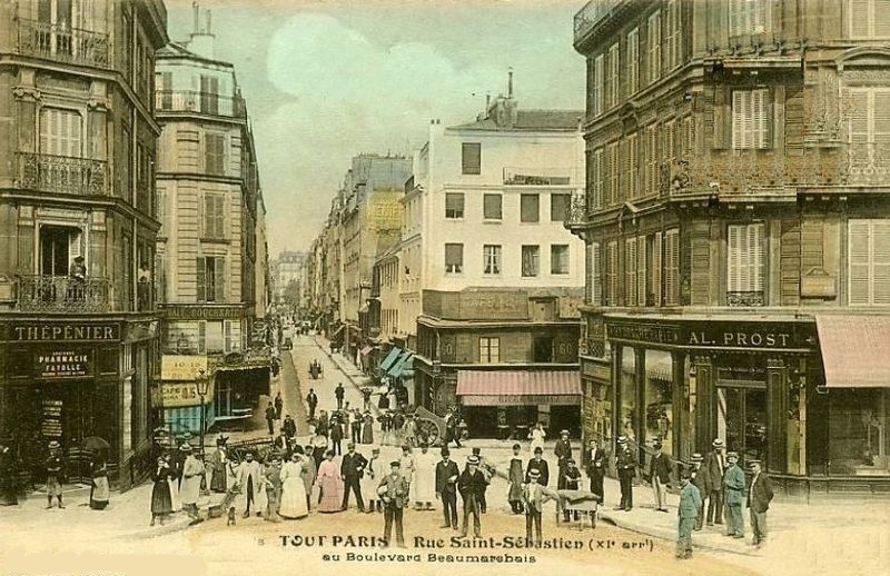 Carte postale ancienne Rue saint-sébastien