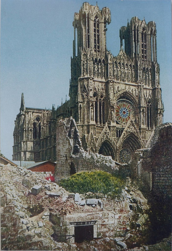 Carte postale ancienne Cathédrale 1919 Reims 01263