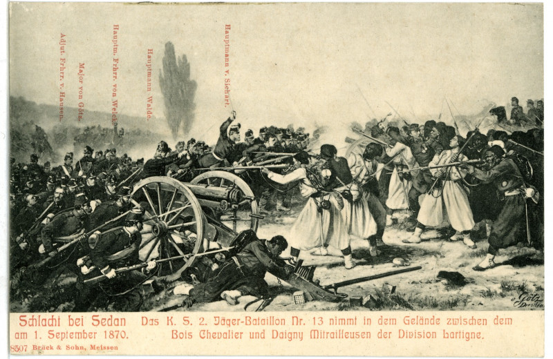 Carte postale ancienne Combats à  Sedan 1870-Brück & Sohn Kunstverlag à Sedan