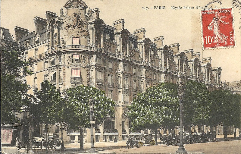 Carte postale ancienne Elysée Palace Hôtel Cp 1909