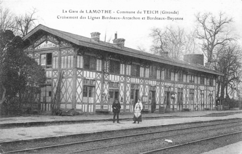 Carte postale ancienne Gare de Lamothe, Le Teich