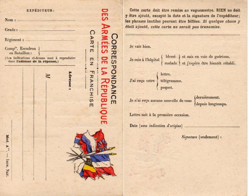 Carte postale ancienne Correspondance des armées de la république