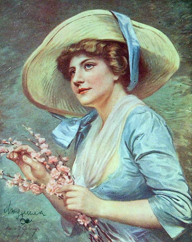 Carte postale ancienne Carte postale d'Epinay, le printemps