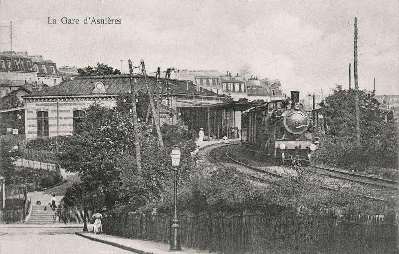 Carte postale ancienne Asnieres gare