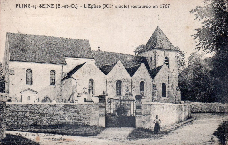 Carte postale ancienne L2582 - Flins-sur-Seine - Eglise