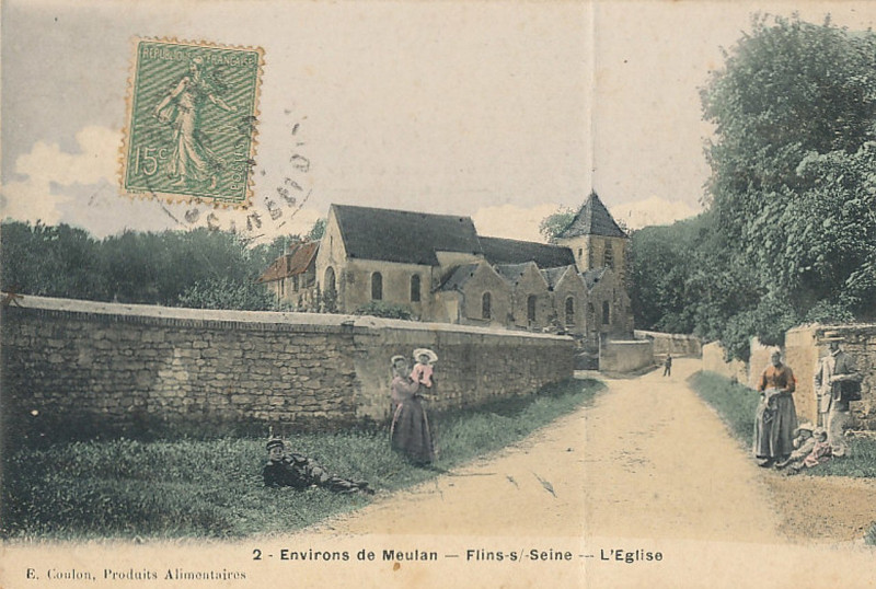 Carte postale ancienne L2583 - Flins-sur-Seine - Eglise