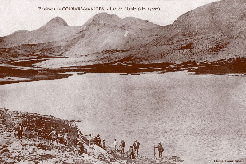 Carte postale ancienne Carte postale ancienne – Les lacs de Lignin  à Colmars