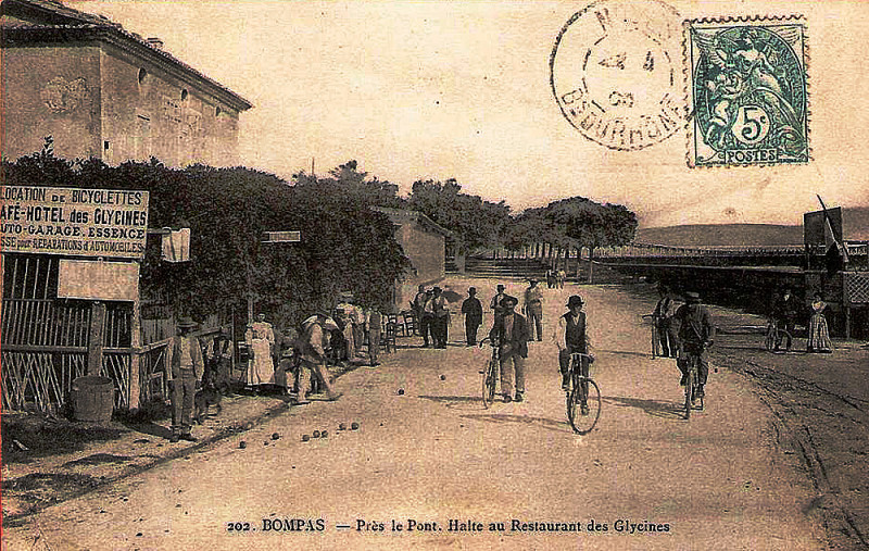 Carte postale ancienne Caumont restaurant des Glycines à Bonpas