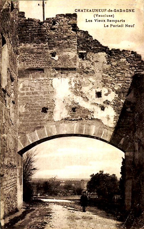 Carte postale ancienne Chateauneuf-de-Gadagne Les vieux remparts et le Portail-Neuf